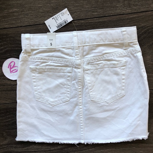 Girl White Distressed Denim Skirt - Picture 2 of 4